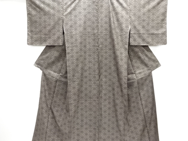 未使用品　仕立て上がり　麻の葉模様織り出し本場泥大島紬着物(5マルキ)